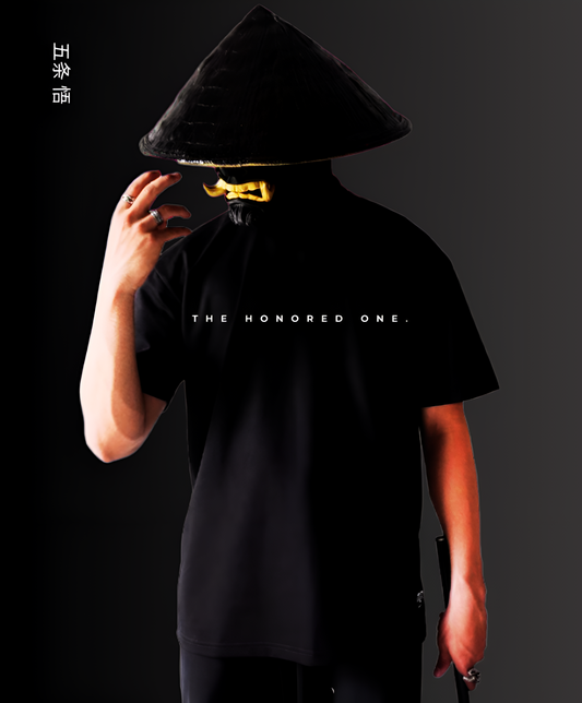 THE HONORED ONE - GOJO OVERSIZED FIT BLACK T-SHIRT