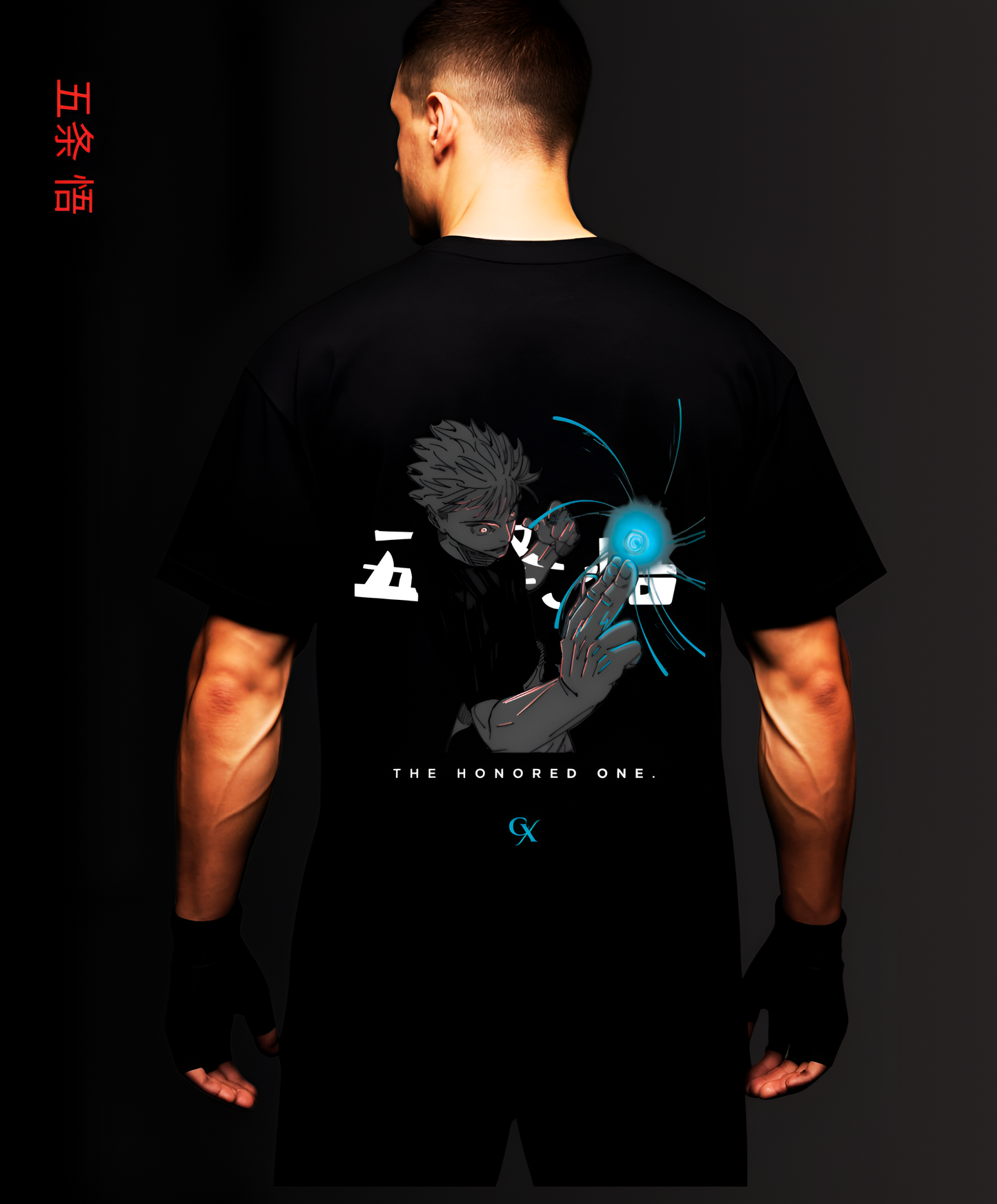 THE HONORED ONE 2.0 - GOJO OVERSIZED FIT BLACK T-SHIRT