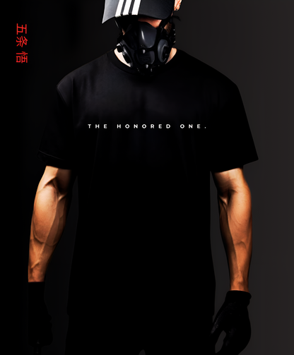 THE HONORED ONE 2.0 - GOJO OVERSIZED FIT BLACK T-SHIRT