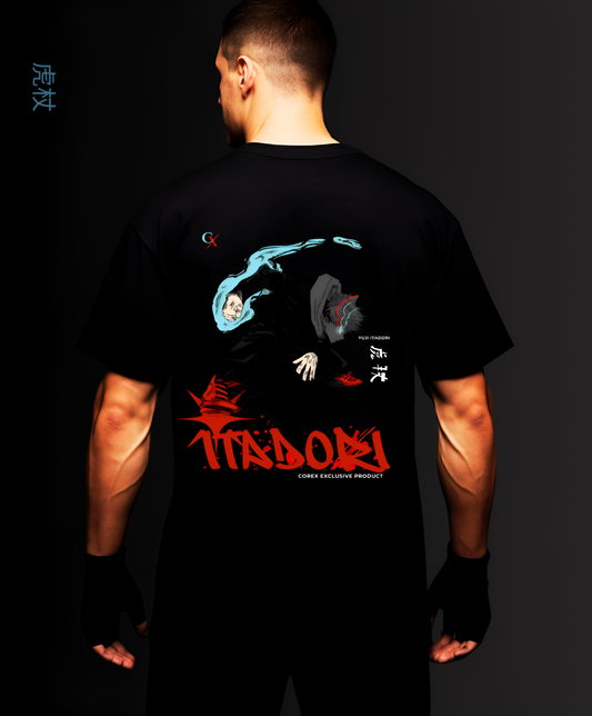 LIMITLESS - YUJI ITADORI OVERSIZED FIT BLACK T-SHIRT