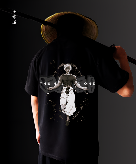 THE HONORED ONE - GOJO OVERSIZED FIT BLACK T-SHIRT