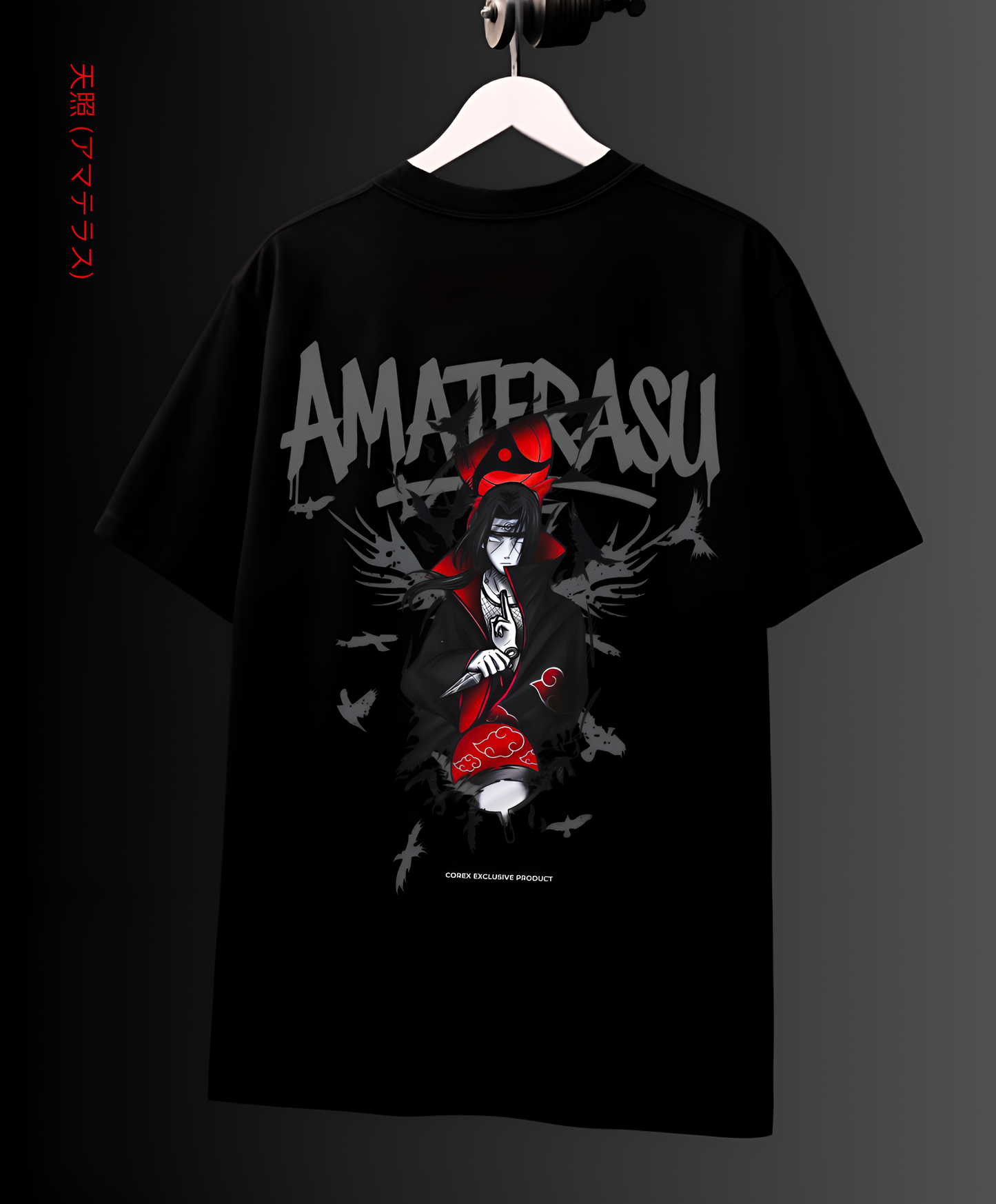 AMATERASU - ITACHI OVERSIZED FIT BLACK T-SHIRT