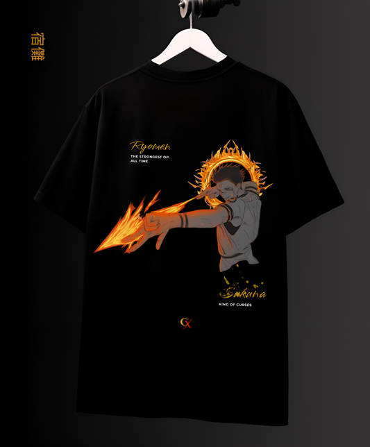 DISGRACE - SUKUNA OVERSIZED FIT BLACK T-SHIRT